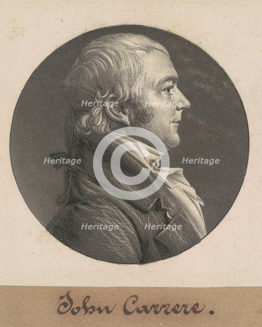 John Carrere, 1805. Creator: Charles Balthazar Julien Févret de Saint-Mémin.