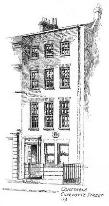 John Constable's house, Charlotte Street, Bloomsbury, London, 1912. Artist: Frederick Adcock