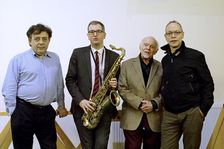 John Critchinson, Stan Tracey, Simon Spillett and Alec Dankworth, February 11, 2017. Artist: Brian O'Connor