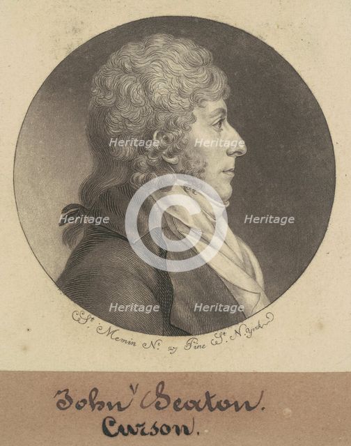 John Curzon Seton, 1798. Creator: Charles Balthazar Julien Févret de Saint-Mémin.