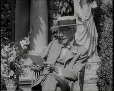 John D. Rockefeller Talking to the Camera, 1930s. Creator: British Pathe Ltd