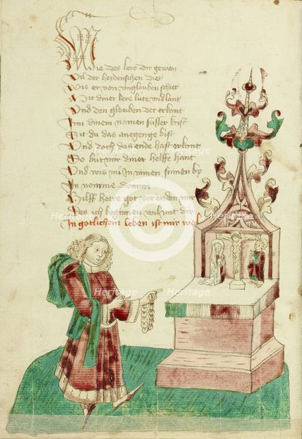 John Damascene with a Rosary before an Altar, 1469. Creator: Unknown.