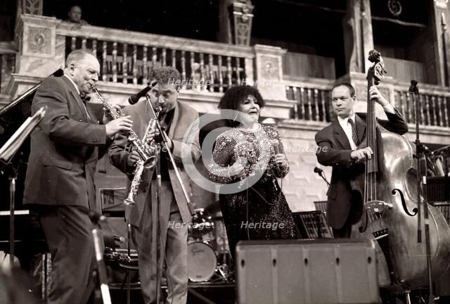 John Dankworth, Tim Garland, Cleo Laine and Alec Dankworth, The Globe, London, 2000. Artist: Brian O'Connor
