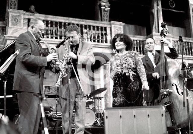 John Dankworth, Tim Garland, Cleo Laine and Alec Dankworth, The Globe, London, 2000. Artist: Brian O'Connor