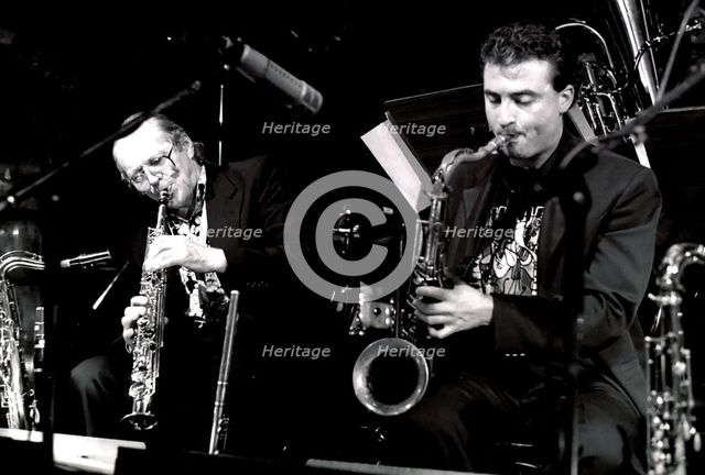 John Dankworth, Tim Garland, Ronnie Scott's, London.  Artist: Brian O'Connor