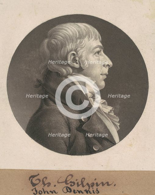 John Dennis, 1803-1805. Creator: Charles Balthazar Julien Févret de Saint-Mémin.