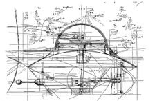 John Ericsson's sketch for his revolving turret ship Monitor 1890. Artist: John Ericsson