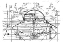 John Ericsson's sketch for his revolving turret ship Monitor 1890. Artist: John Ericsson