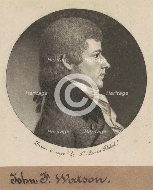 John Fanning Watson, 1800. Creator: Charles Balthazar Julien Févret de Saint-Mémin.