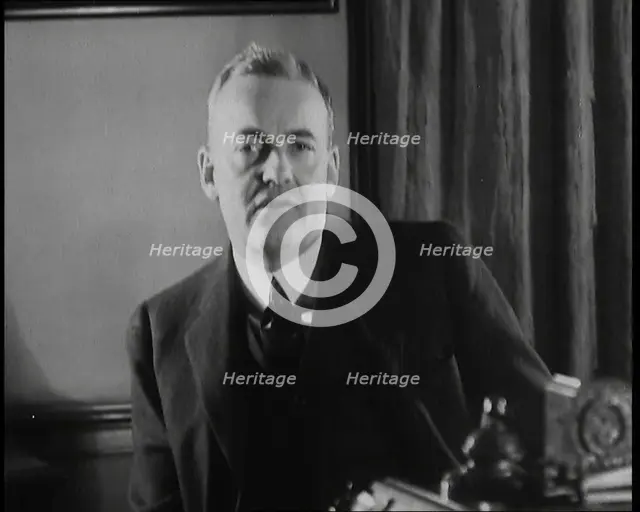John Foster Dulles Talking to the Camera, 1930s. Creator: British Pathe Ltd.