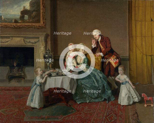 John, Fourteenth Lord Willoughby de Broke, and His Family, about 1766. Creator: Johan Zoffany.