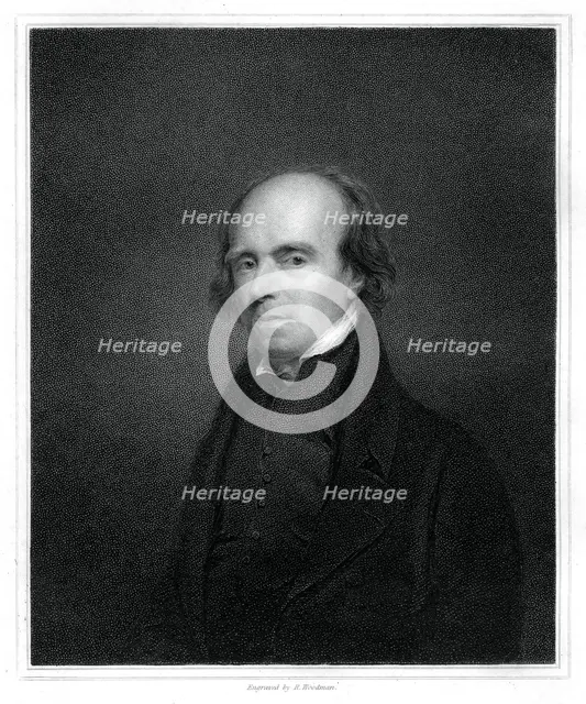 John Flaxman, British designer, draughtsman and sculptor, (1833).Artist: R Woodman