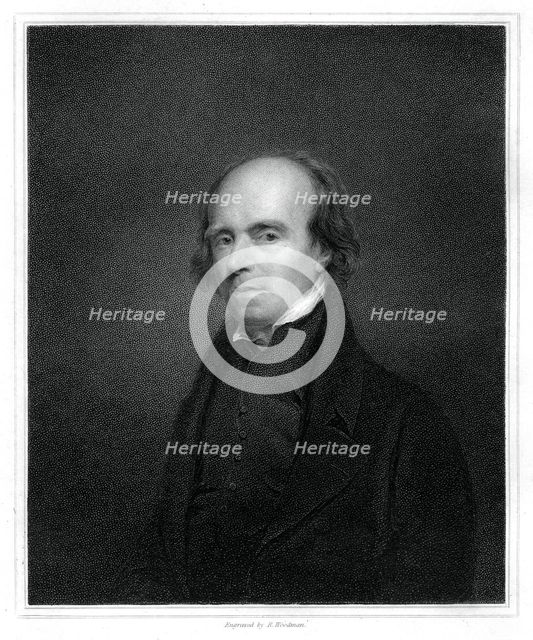 John Flaxman, British designer, draughtsman and sculptor, (1833).Artist: R Woodman