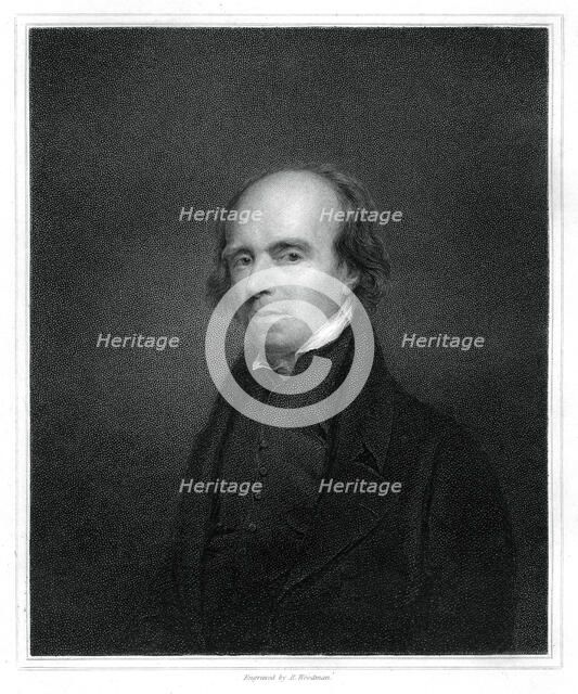 John Flaxman, British designer, draughtsman and sculptor, (1833).Artist: R Woodman