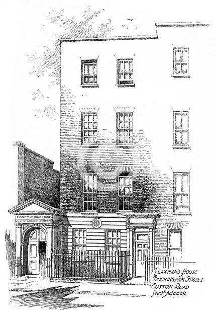 John Flaxman's house, Buckingham Street, Euston Road, London, 1912. Artist: Frederick Adcock