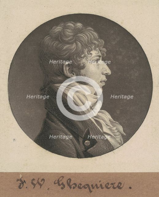 John Francis William Ghequiere, 1804. Creator: Charles Balthazar Julien Févret de Saint-Mémin.