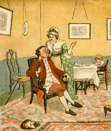John Gilpin and his wife, 1878, (c1918). Creator: Randolph Caldecott