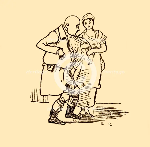 John Gilpin arrives, hatless and wigless once more, 1878, (c1918).  Creator: Randolph Caldecott.