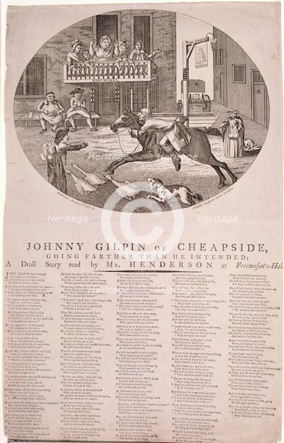 John Gilpin in Edmonton, London, 1785. Artist: Anon