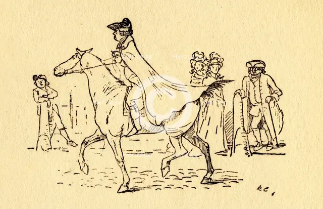 John Gilpin sets out on his journey to Edmonton, 1878, (c1918).  Creator: Randolph Caldecott.