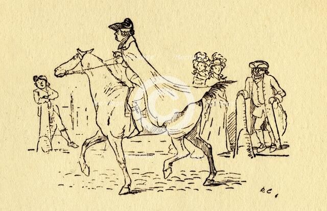 John Gilpin sets out on his journey to Edmonton, 1878, (c1918).  Creator: Randolph Caldecott.