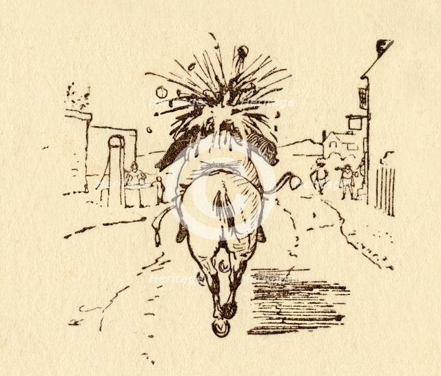 John Gilpin's wine bottles explode, 1878, (c1918).  Creator: Randolph Caldecott.