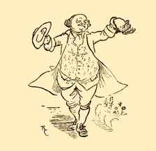 John Gilpin's friend lends him a wig and a hat, 1878, (c1918). Creator: Randolph Caldecott