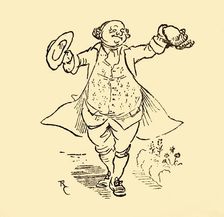 John Gilpin's friend lends him a wig and a hat, 1878, (c1918). Creator: Randolph Caldecott