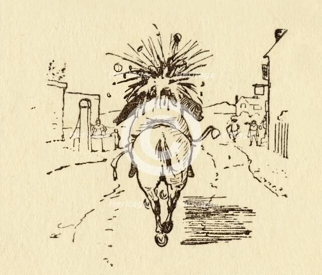 John Gilpin's wine bottles explode, 1878, (c1918).  Creator: Randolph Caldecott.