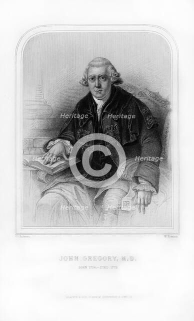 John Gregory, Scottish physician and philosopher, (1870).Artist: W Howison