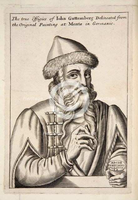 John Guttemberg, pub. 1683 (engraving). Creator: Albrecht Mentz (15th Century) after.
