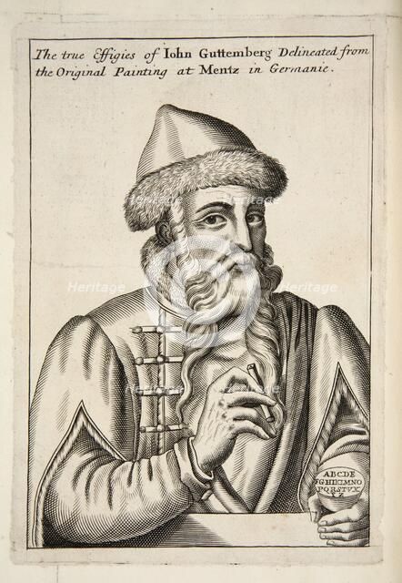 John Guttemberg, pub. 1683 (engraving). Creator: Albrecht Mentz (15th Century) after.