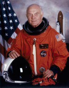 John H Glenn, American astronaut, May 1998