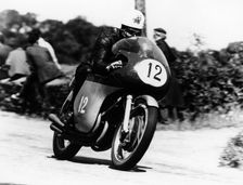 John Hartle winning the Isle of Man Junior TT, on an MV Agusta, 1960