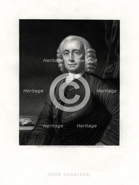 John Harrison, English clock maker, 19th century.Artist: W Holl