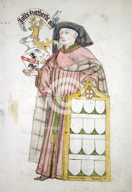 John Hatherle, Lord Mayor 1442-1443, in aldermanic robes, c1450.                                   Artist: Roger Leigh