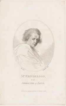 John Henderson, in the Character of Iago (Shakespeare's Othello), 1786. Creator: Francesco Bartolozzi