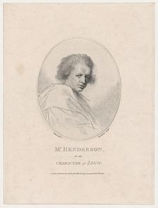John Henderson, in the Character of Iago (Shakespeare's Othello), 1786., 1786. Creator: Francesco Bartolozzi