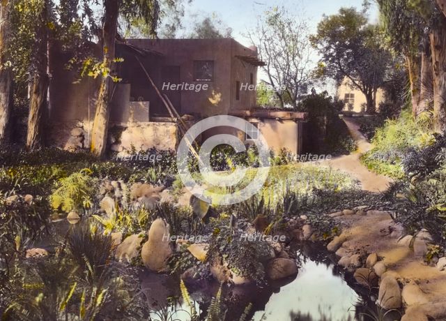 John Henry Fisher adobe house, 765 West Highland Avenue, Redlands, California, 1917. Creator: Frances Benjamin Johnston.