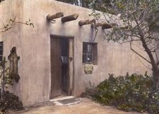 John Henry Fisher adobe house, 765 West Highland Avenue, Redlands, California, 1917. Creator: Frances Benjamin Johnston