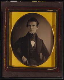 John Henry Frederick Sachse, half-length portrait, facing front, seated, 1841 or 1842. Creator: Robert Cornelius