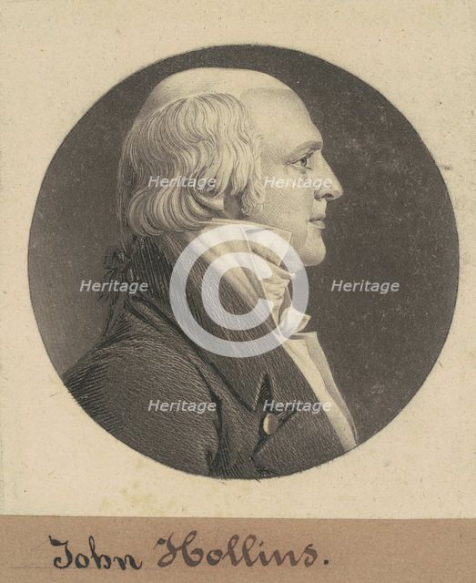 John Hollins, 1804. Creator: Charles Balthazar Julien Févret de Saint-Mémin.