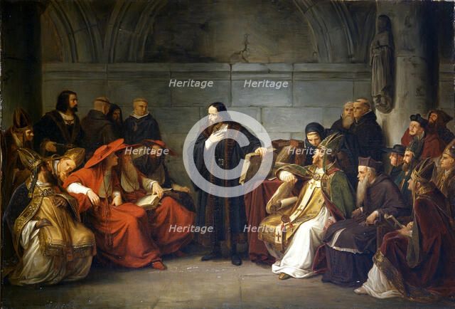 John Hus before Council of Constance, 1839. Creator: Lessing, Carl Friedrich (1808-1880).