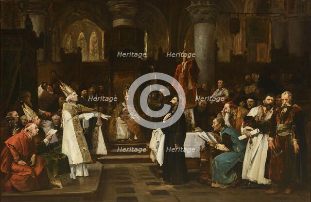 John Hus before Council of Constance, before 1882.