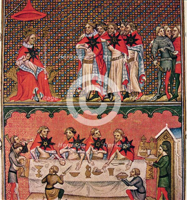 John II the Good, founded the Order of the Star, Miniature in 'Chronicles of France', illuminated…
