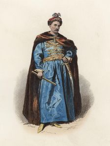 John III Sobieski, King of Poland (1629-1696), color engraving 1870
