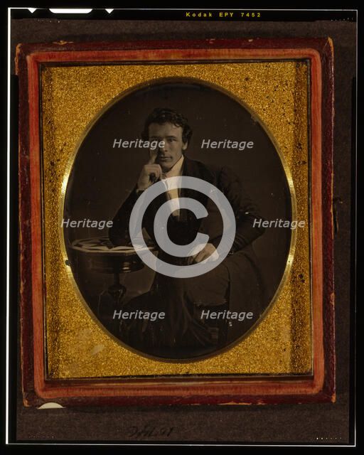 John Jabez Edwin Mayall, self portrait three-quarters length..., ca. 1844. Creator: John Jabez Edwin Mayall.