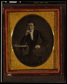 John Jabez Edwin Mayall, self portrait three-quarters length..., ca. 1844. Creator: John Jabez Edwin Mayall