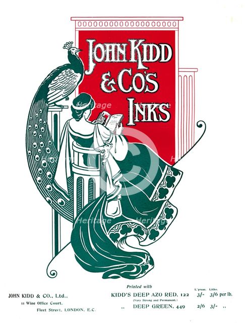 'John Kidd & Co's Inks advert', 1907. Artist: Unknown.