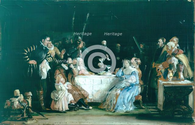 John Knox Dispensing the Sacrament - Sketch for the painting in John Knox's House, Edin...1850-64. Creator: William Dyce.